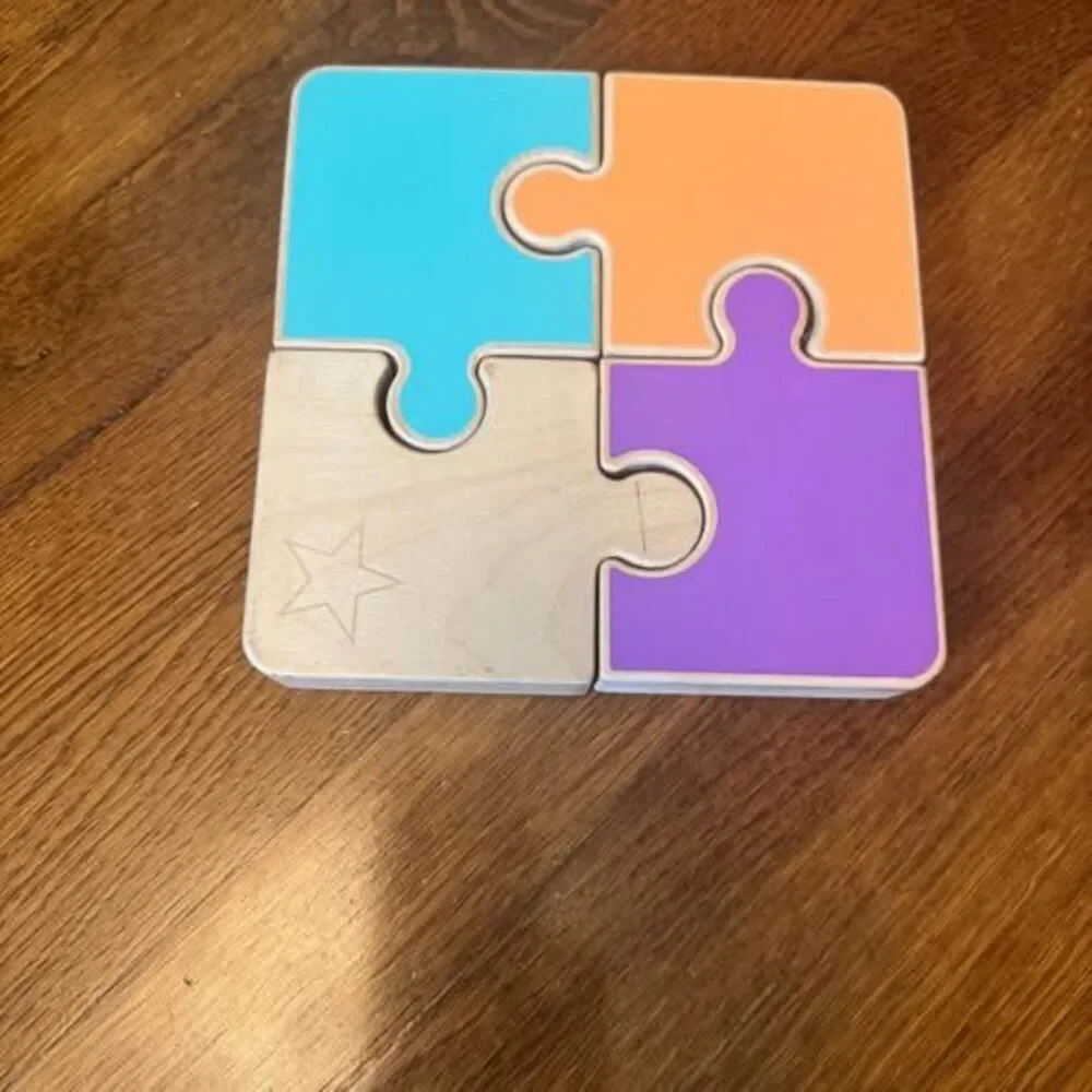 Lovevery Chunky Wooden Jigsaw Puzzle - Double-sided - Montessori